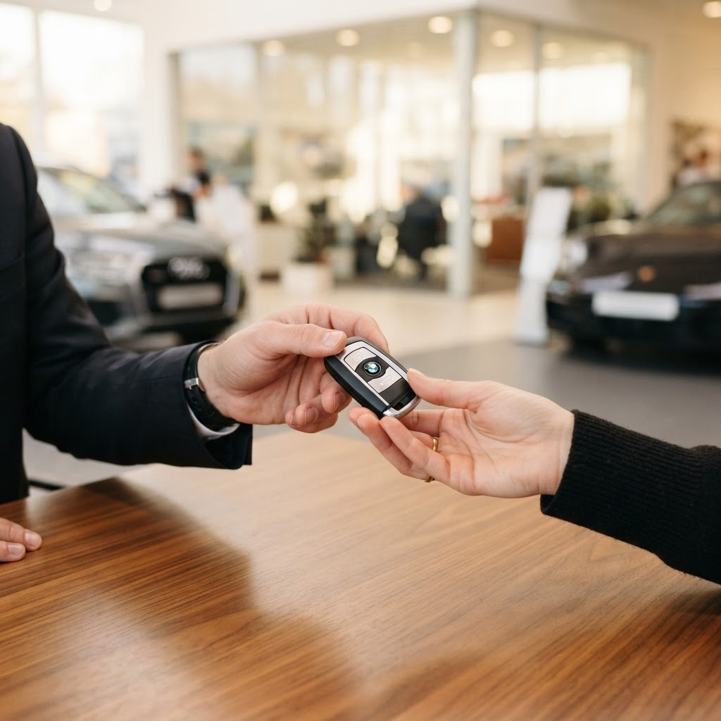 Schlüsselübergabe beim fairen Autoankauf durch Autocenter Issel
